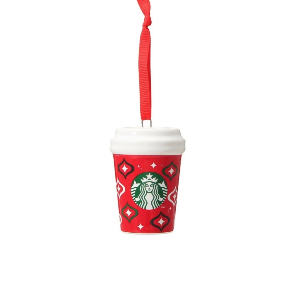 Starbucks Red Ornament with White Lid